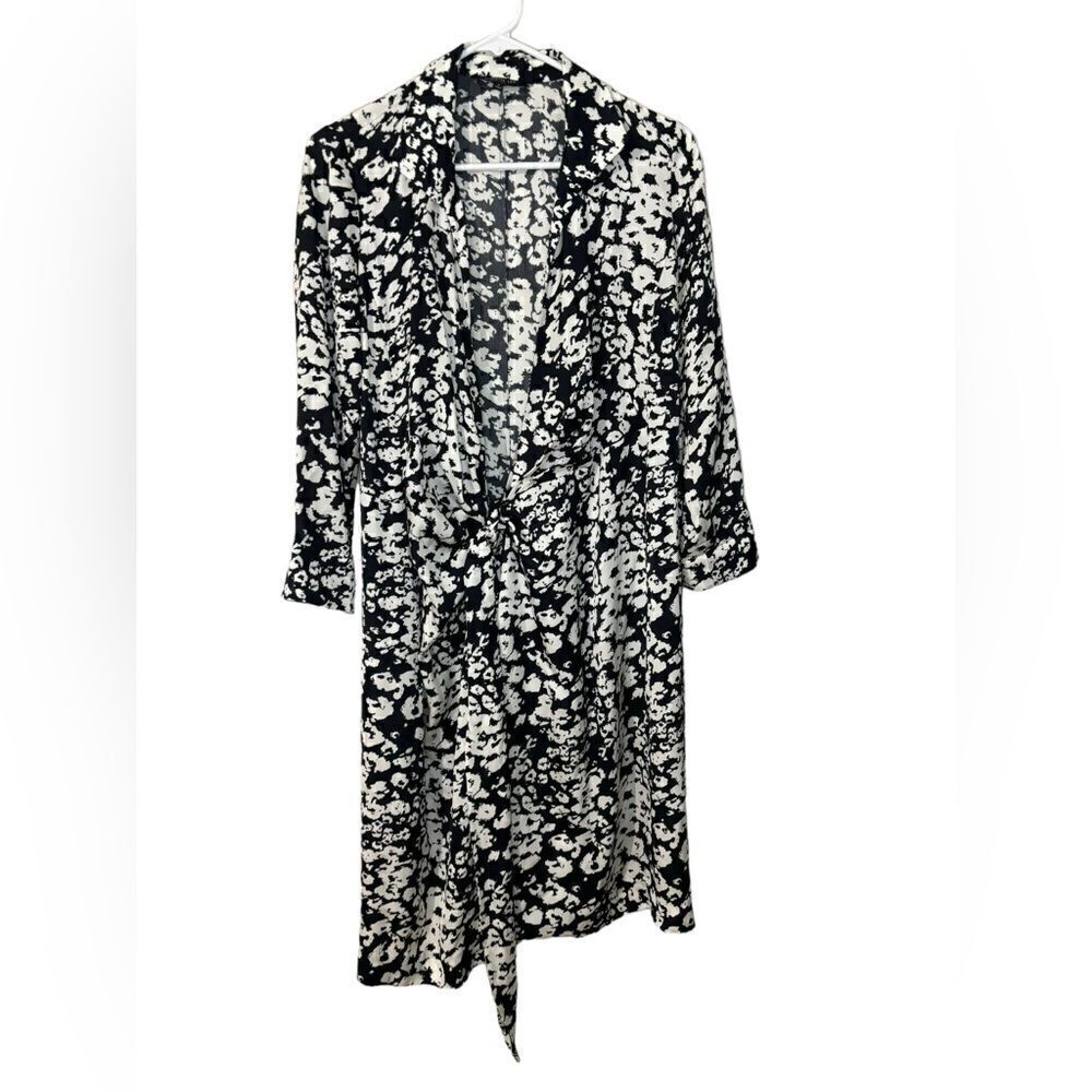 Lafayette 148 Faux Wrap Silk Spandex Dress 4 EUC